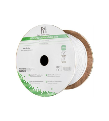 Alfaco Cat6a F/FTP-Kabel auf Rolle starrleiter 100 m grau LSZH – (Eca)