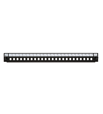 Frontplatte ST 24-Port schwarz Simplex, geeignet für universelle Glasfaserablage