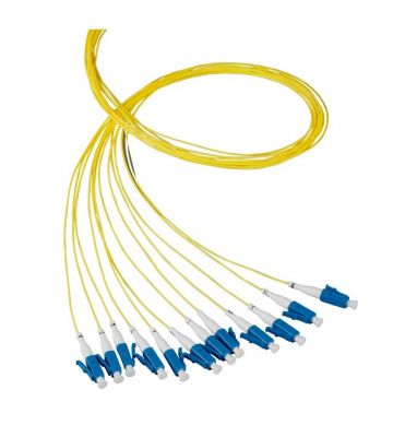 Set OS2 Glasfaser Pigtail LC/PC - gelb