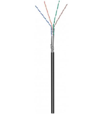 CAT6 S/FTP 50m outdoor Netzwerkkabel auf Spule gewickelt Schwarz CCA