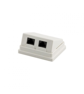 Aufputzdose CAT 5e UTP, 2 x RJ45, Farbe Weiß