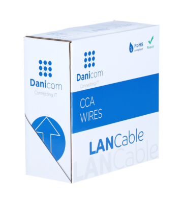CAT5e F/UTP 50m auf Spule gewicktelt flexibel grau CCA
