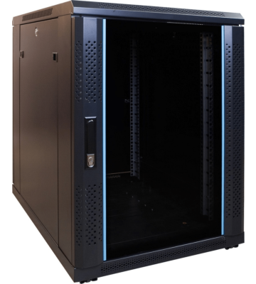 15 HE kleiner Netzwerkschrank mit Glastür 600 x 800 x 860mm (BxTxH)