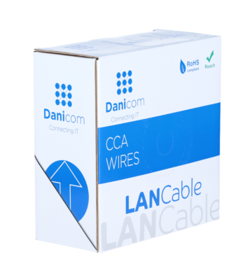 CAT6 SF/UTP 50m auf Spule gewickelt flexibel grau CCA