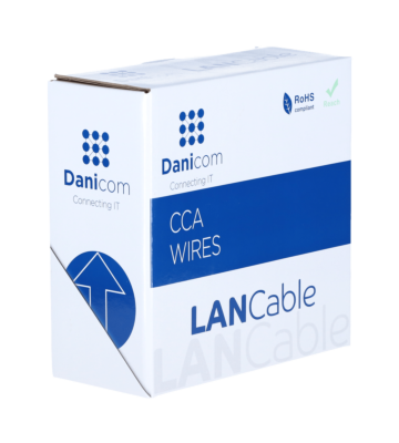 CAT5e F/UTP 50m auf Spule gewickelt starr grau CCA