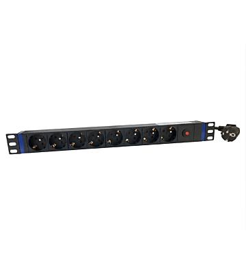 19" Steckdosenleiste - 8-fach - Master Overload mit Erdungsstift