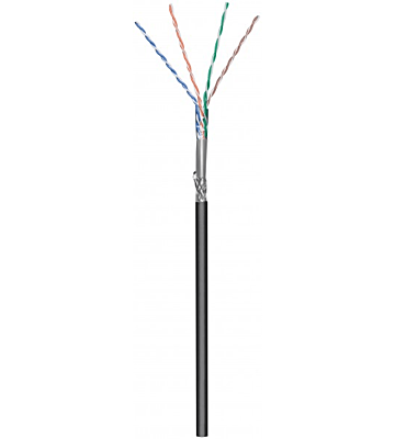 CAT6 SF/UTP 50m outdoor Netzwerkkabel auf Spule gewickelt flexibel Schwarz CCA