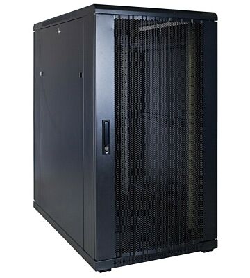 22 HE 19 Zoll Netzwerkschrank mit perforierter Tür 600 x 1000 x 1200 mm (BxTxH)