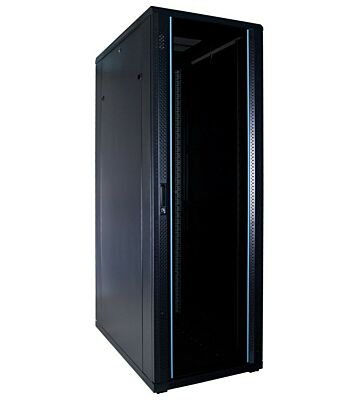 37 HE 19 Zoll Netzwerkschrank mit Glastür 600 x 1000 x 1800 mm (BxTxH) 