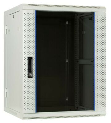15 HE weißer Netzwerkschrank, schwenkbarer Wandschrank mit Glastür 600 x 600 x 770 mm (BxTxH)