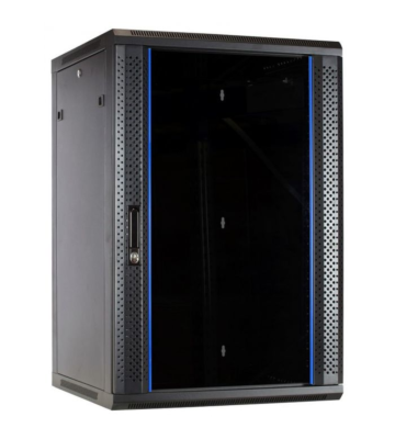 22 HE Netzwerkschrank, Wandschrank mit Glastür 600 x 600 x 1100 mm (BxTxH)