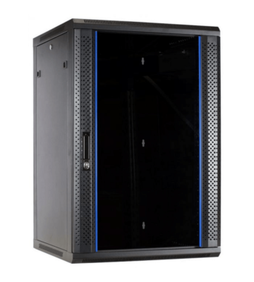 27 HE Netzwerkschrank, Wandschrank mit Glastür 600 x 600 x 1300 mm (BxTxH)