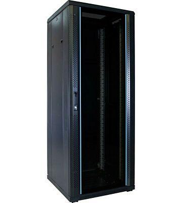 32 HE 19 Zoll Netzwerkschrank mit Glastür 600 x 600 x 1600 mm (BxTxH)