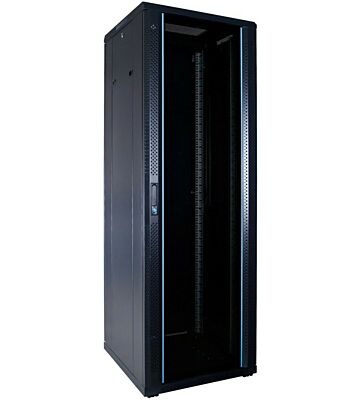 37 HE 19 Zoll Netzwerkschrank mit Glastür 600 x 600 x 1800 mm (BxTxH) 