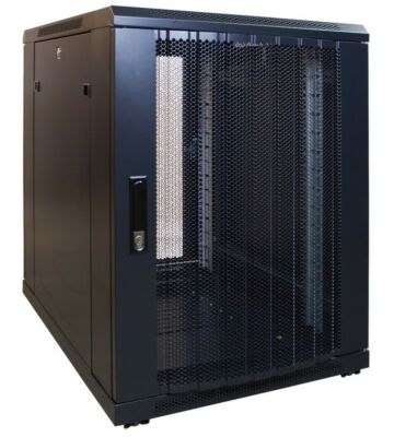 15 HE kleiner Netzwerkschrank mit perforierter Tür 600 x 600 x 860 mm (BxTxH)