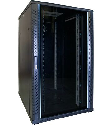 27 HE 19 Zoll Netzwerkschrank mit Glastür 800 x 1000 x 1400 mm (BxTxH)