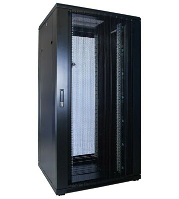 32 HE 19 Zoll Netzwerkschrank mit perforierter Tür 800 x 800 x 1600 mm (BxTxH)