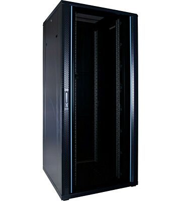 37 HE 19 Zoll Netzwerkschrank mit Glastür 800 x 800 x 1800 mm (BxTxH)