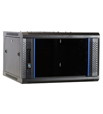 4 HE Netzwerkschrank, Wandschrank mit Glastür, unmontiert 600 x 600 x 280 mm (BxTxH)