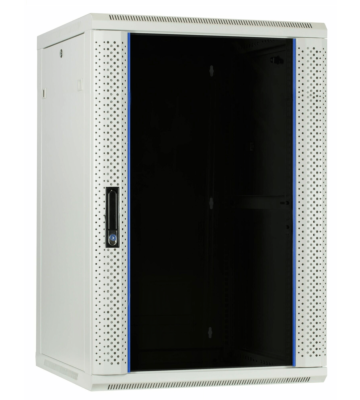 27 HE Netzwerkschrank, Wandschrank mit Glastür 600 x 600 x 1300 mm (BxTxH) weiß