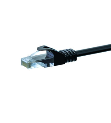 CAT5e Kabel U/UTP - 0,50 Meter - schwarz - 100% Kupfer