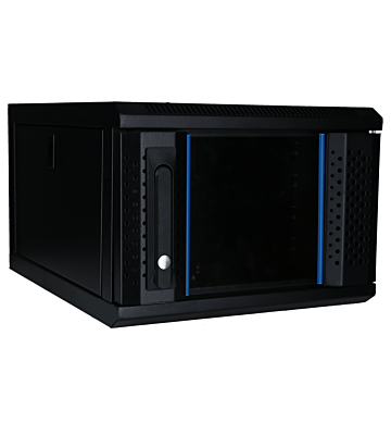 4 HE 10 Zoll Netzwerkschrank mit Glastür 370 x 450 x 264 mm (BxTxH)