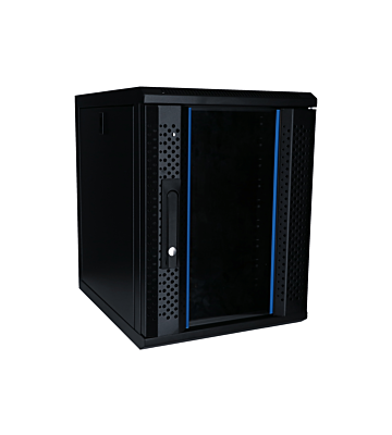 9 HE 10 Zoll Netzwerkschrank mit Glastür 370 x 450 x 486 mm (BxTxH)