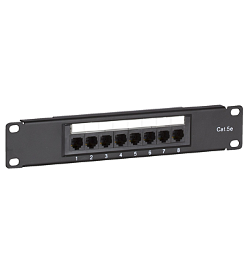 10 Zoll Patchfeld 8 Ports CAT 5e UTP