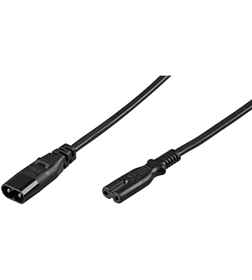 Stromkabel C7 und C8 - 2 Meter schwarz