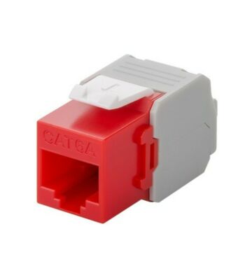 Keystone Konnektor CAT 6a UTP - Toolless - Rot