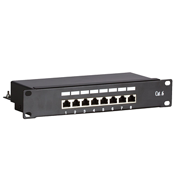 10 Zoll Patchfeld 8 Ports CAT 6 FTP