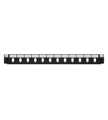 Frontplatte LC/SC 12-Port schwarz Duplex/Simplex, geeignet für universelle Glasfaserablage