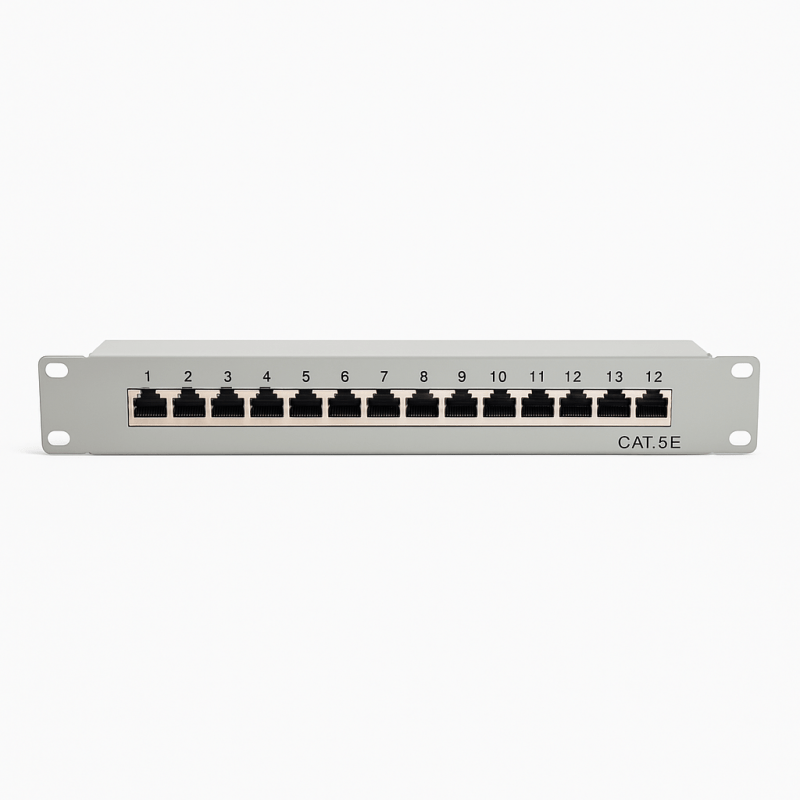Patchpanel 10 Zoll – 12 Ports Cat5e STP