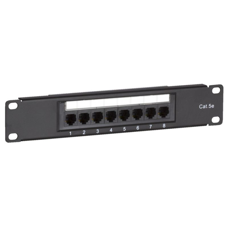 10 Zoll Patchfeld 8 Ports CAT 5e UTP