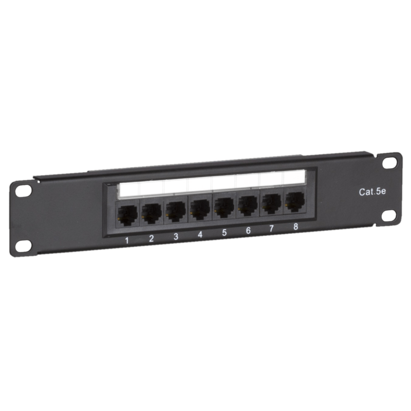 10 Zoll Patchfeld 8 Ports CAT 5e UTP