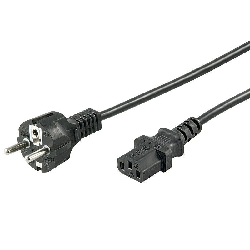 Stromkabel Schuko und C13 - 3 Meter schwarz