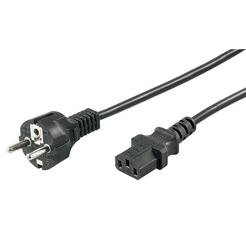 Stromkabel Schuko und C13 - 2 Meter schwarz