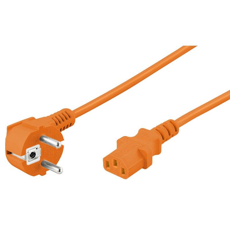 Stromkabel Schuko und C13 - 2 Meter orange