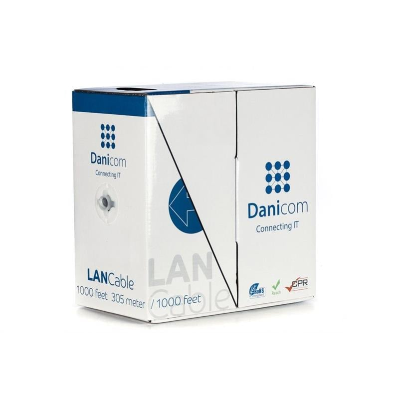 CAT6 Netzwerkkabel Starrleiter - U/UTP - 305 Meter - grau CCA