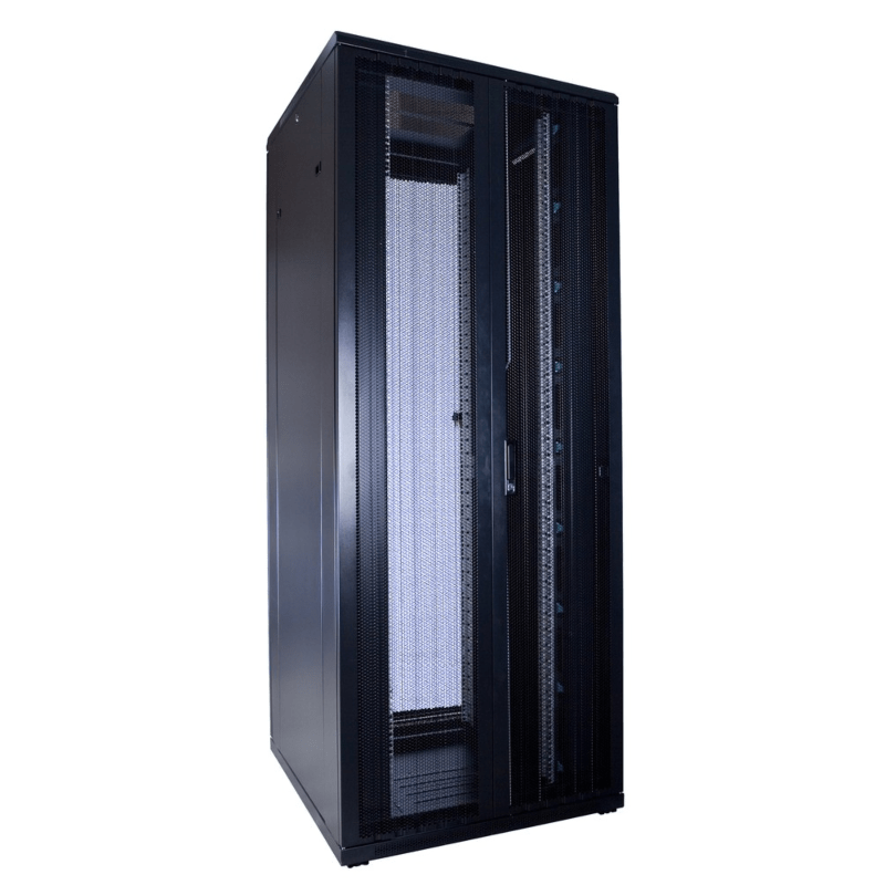42 HE 19" Netzwerkschrank, mit perforierten Doppelflügeltüren vorne und hinten (BxTxH) 800x800x2000mm