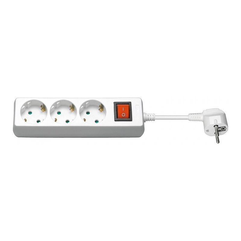 Mehrfachsteckdosenleiste mit Schalter - 3 fach - 1,50 Meter weiß