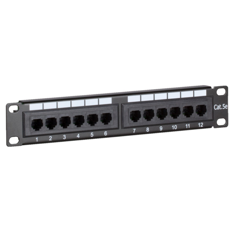 10 Zoll Patchfeld 12 Ports CAT 5e UTP