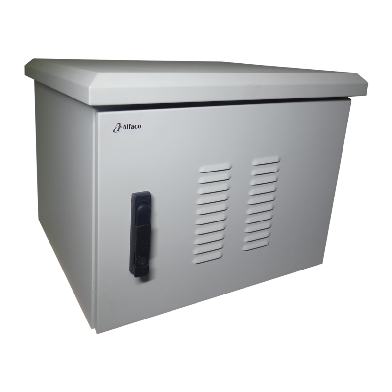 9 HE 19 Zoll Outdoor Netzwerkschrank mit Glastür 600 x 600 x 500 mm (BxTxH)