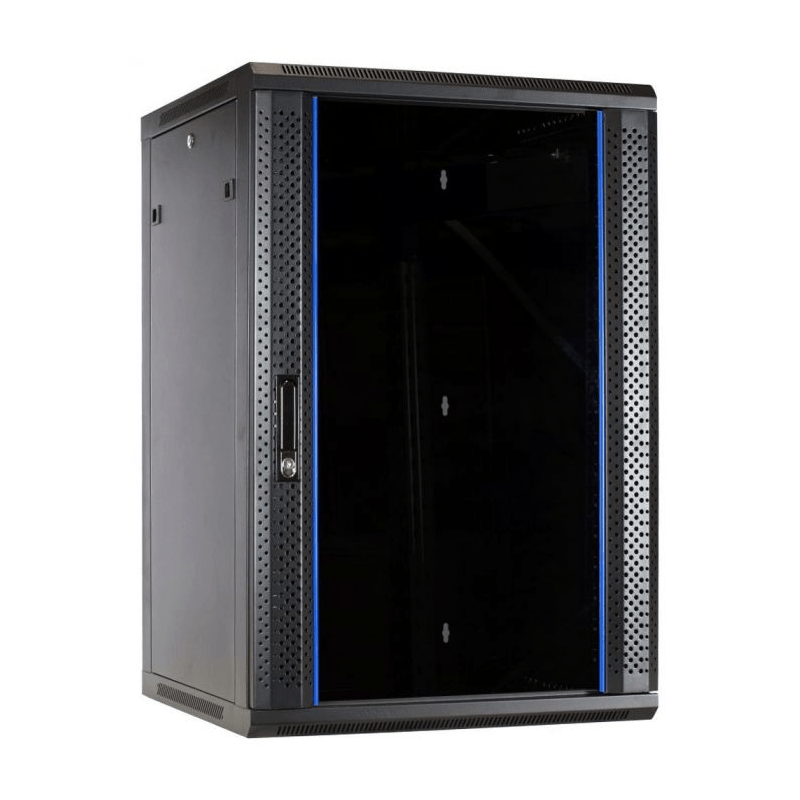 27 HE Netzwerkschrank, Wandschrank mit Glastür 600 x 600 x 1300 mm (BxTxH)