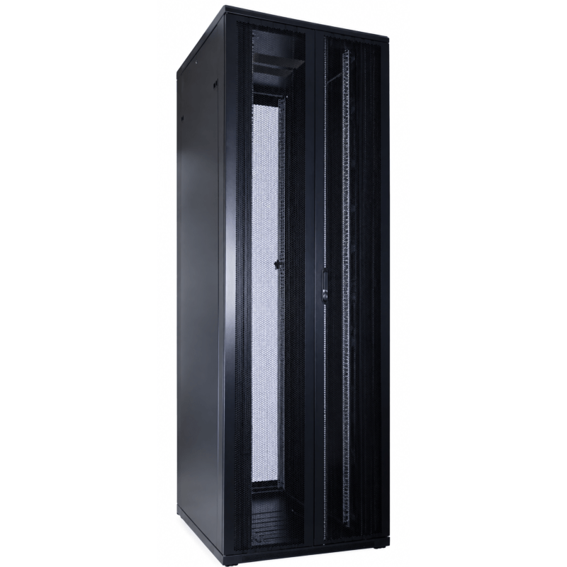 47 HE 19” Serverschrank, mit perforierter Doppelflügeltüren vorne und hinten (BxTxH) 600 x 800 x 2200mm