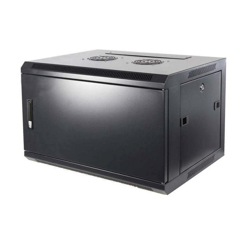  6 HE Netzwerkschrank, Wandschrank mit Metalltür 600 x 450 x 368 mm (BxTxH)
