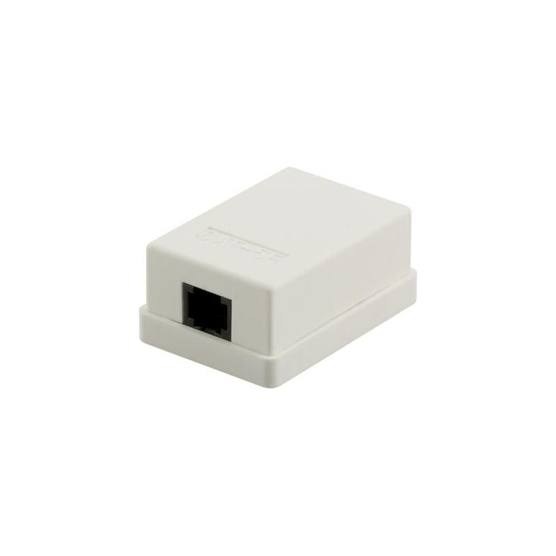 Dose Aufputz Cat. 5/ Class E einfach, ungeschirmt, 1 x 45RJ, Elfenbein