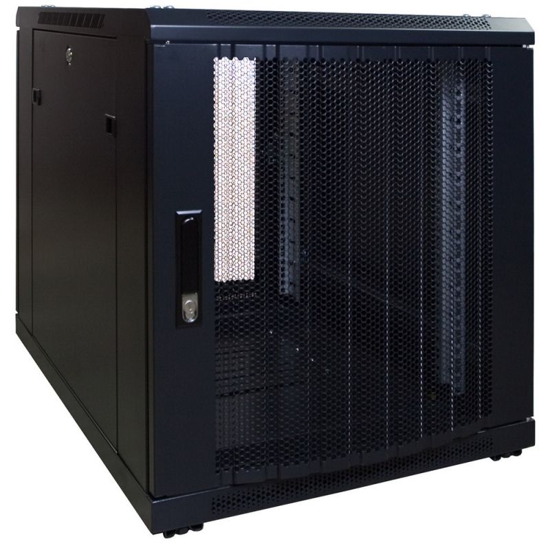 12 HE kleiner Netzwerkschrank mit perforierter Tür 600 x 800 x 720 mm (BxTxH) 