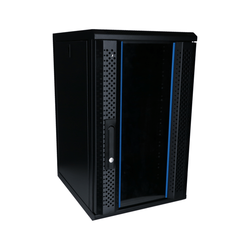 12 HE 10 Zoll Netzwerkschrank mit Glastür 370 x 450 x 618 mm (BxTxH)