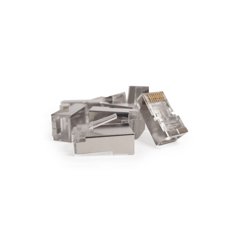 DANICOM FTP RJ45 CAT5e Netzwerkstecker - für Starrleiter und flexible Kabel - 10 Stück